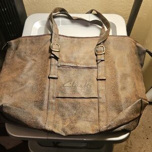 Clarks Brown Leather Tote Bag